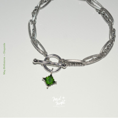 May Birthstone-Double Chain Two Ways Bracelet